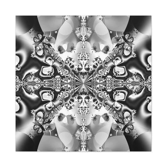 "Fractal pattern 2453372843" Matte Canvas, Stretched, 1.25"  Minimalistic Decorative Fractal Designed by Bora Zrinyi