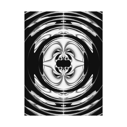 "Lunar Laugh" Rolled Poster, Black and White Minimalistic PuHaPro© Fractal