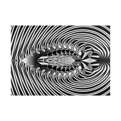 "Fractal Insect" Rolled Poster, Black and White Minimalistic Fractal Design