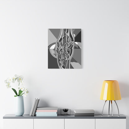 "Bone" Matte Canvas, Stretched, 1.25"  Grayscale Minimalistic PuHaPro© Design