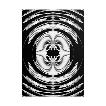 "Lunar Laugh" Rolled Poster, Black and White Minimalistic PuHaPro© Fractal