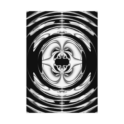 "Lunar Laugh" Rolled Poster, Black and White Minimalistic PuHaPro© Fractal