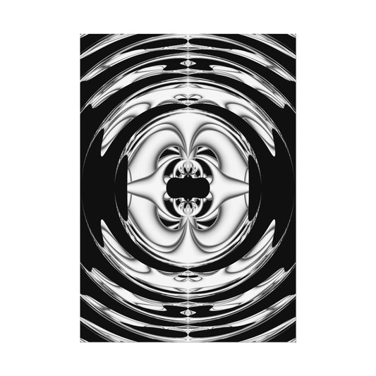 "Lunar Laugh" Rolled Poster, Black and White Minimalistic PuHaPro© Fractal