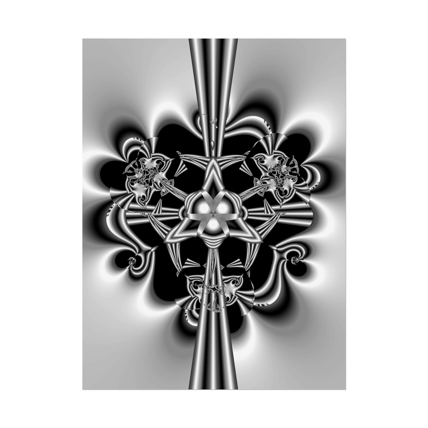 "Celtic Knot" Rolled Poster, Black and White Minimalistic PuHaPro© Fractal Design