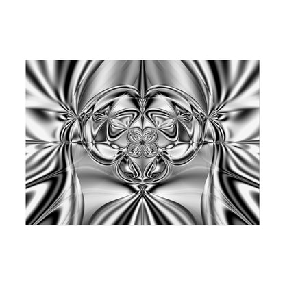 "Mirror Magic" Rolled Poster, Black and White Minimalistic Fractal Print