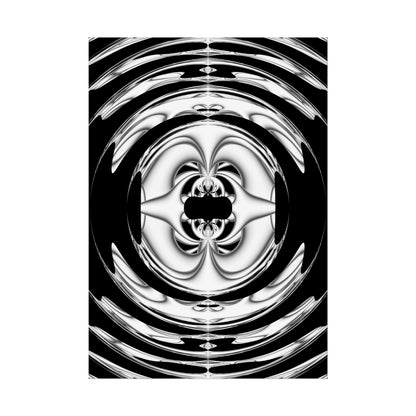 "Lunar Laugh" Rolled Poster, Black and White Minimalistic PuHaPro© Fractal