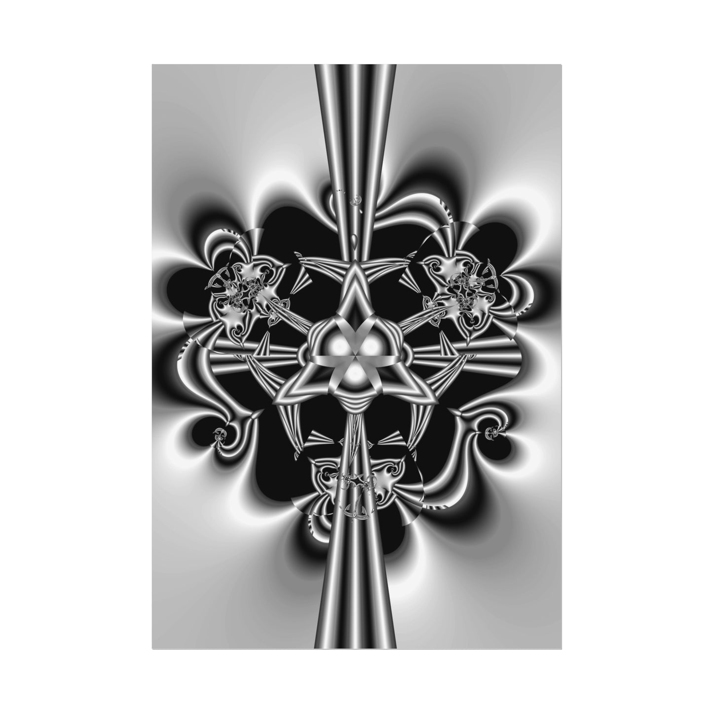 "Celtic Knot" Rolled Poster, Black and White Minimalistic PuHaPro© Fractal Design