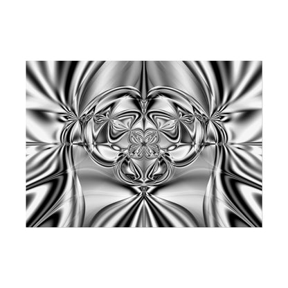 "Mirror Magic" Rolled Poster, Black and White Minimalistic Fractal Print