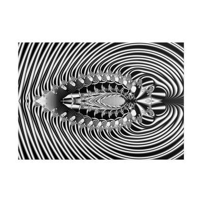 "Fractal Insect" Rolled Poster, Black and White Minimalistic Fractal Design