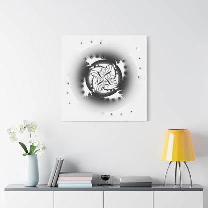 "Orbital Echoes" Matte Canvas, Stretched, 1.25"  Minimalistic Decorative Fractal