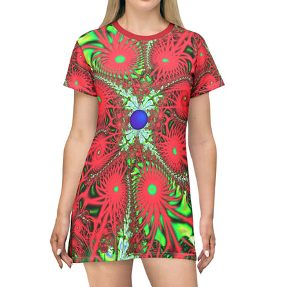 T-Shirt Dress "Entangled" Fractal Fashion, Unique Designer Fashion, Magnetic, Sexy Dress Designed by PuHaPro