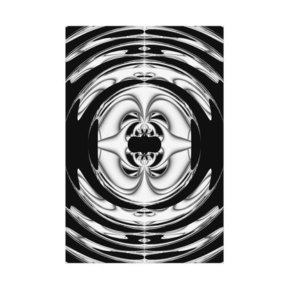 "Lunar Laugh" Rolled Poster, Black and White Minimalistic PuHaPro© Fractal