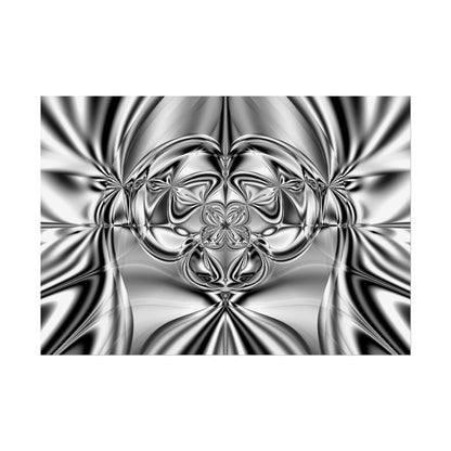 "Mirror Magic" Rolled Poster, Black and White Minimalistic Fractal Print