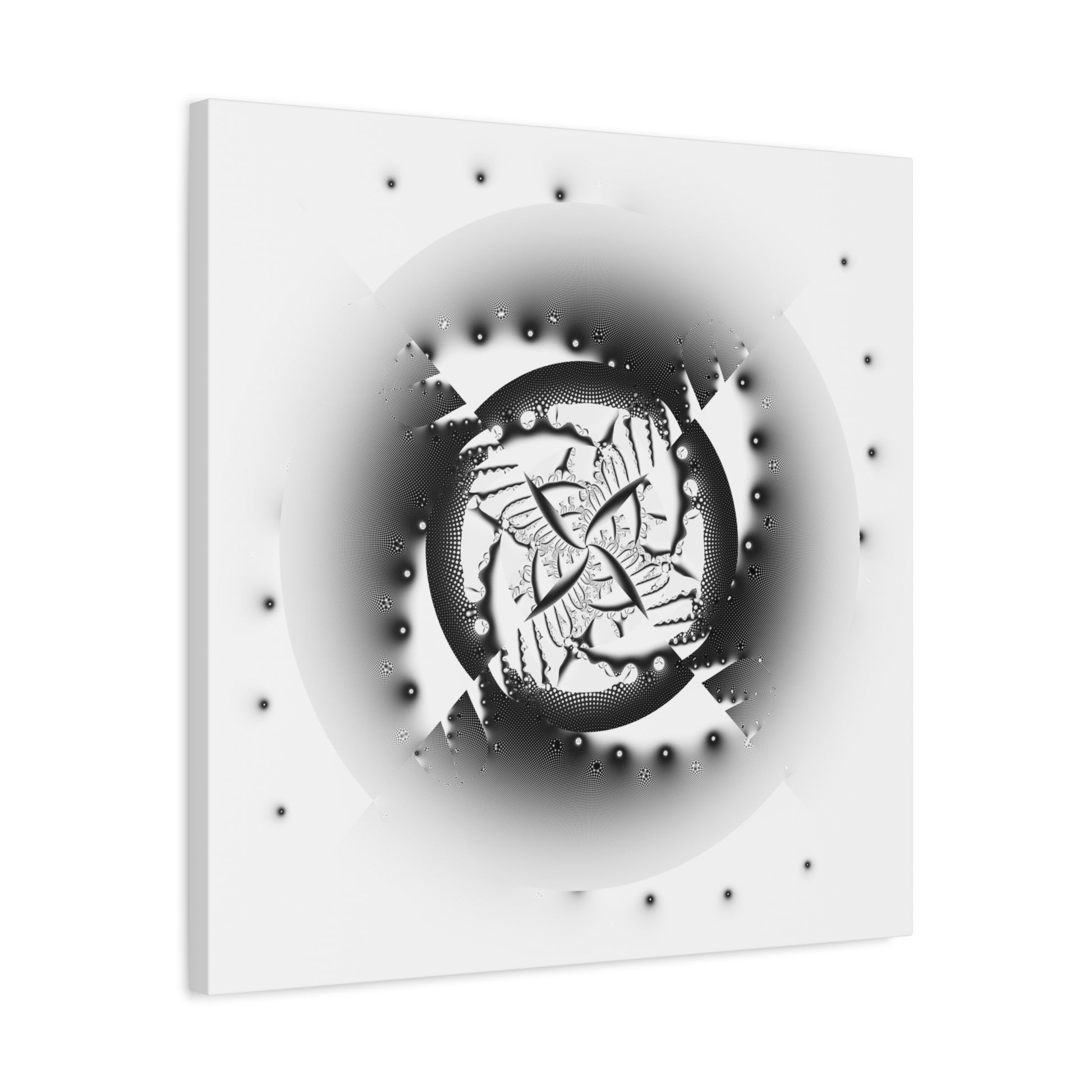 "Orbital Echoes" Matte Canvas, Stretched, 1.25"  Minimalistic Decorative Fractal