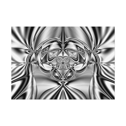 "Mirror Magic" Rolled Poster, Black and White Minimalistic Fractal Print