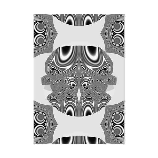 "Angry Samurai" Rolled Poster, Black and White Minimalistic PuHaPro© Fractal Design