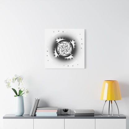 "Orbital Echoes" Matte Canvas, Stretched, 1.25"  Minimalistic Decorative Fractal