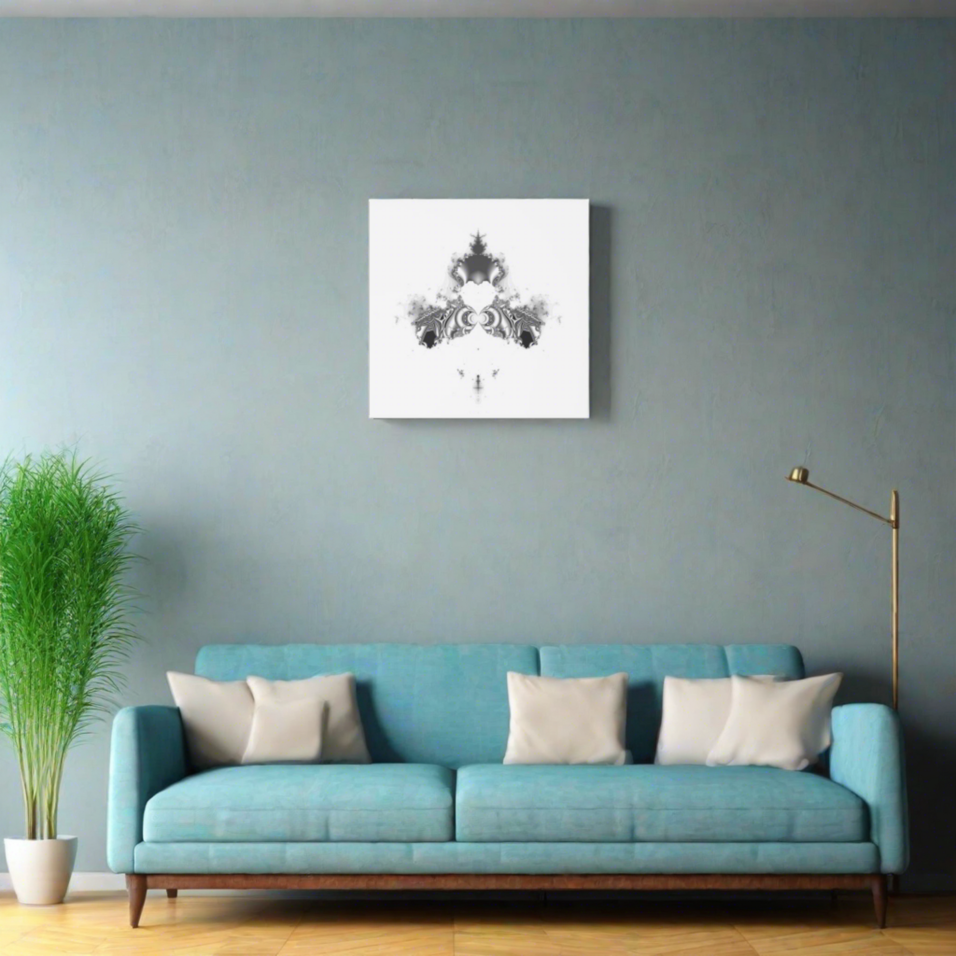 "Duckling" Matte Canvas, Stretched, 1.25"  Minimalistic Decorative Fractal Print on Canvas