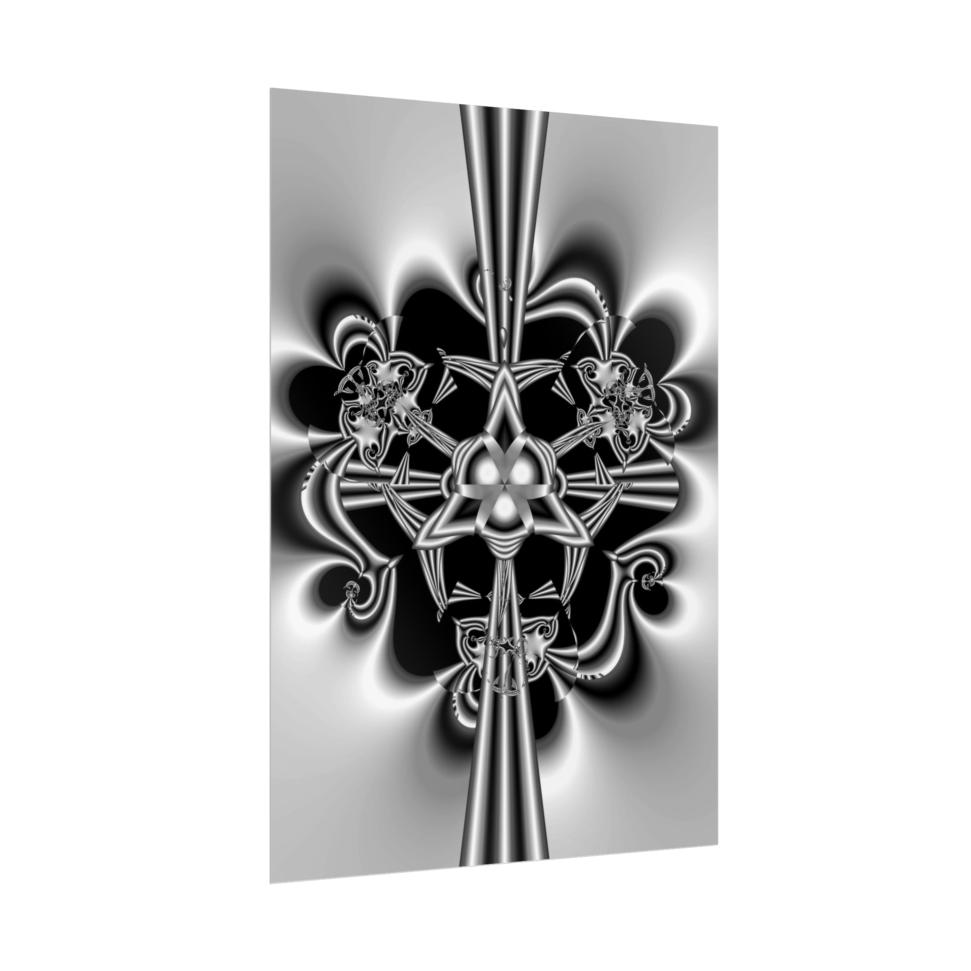 "Celtic Knot" Rolled Poster, Black and White Minimalistic PuHaPro© Fractal Design