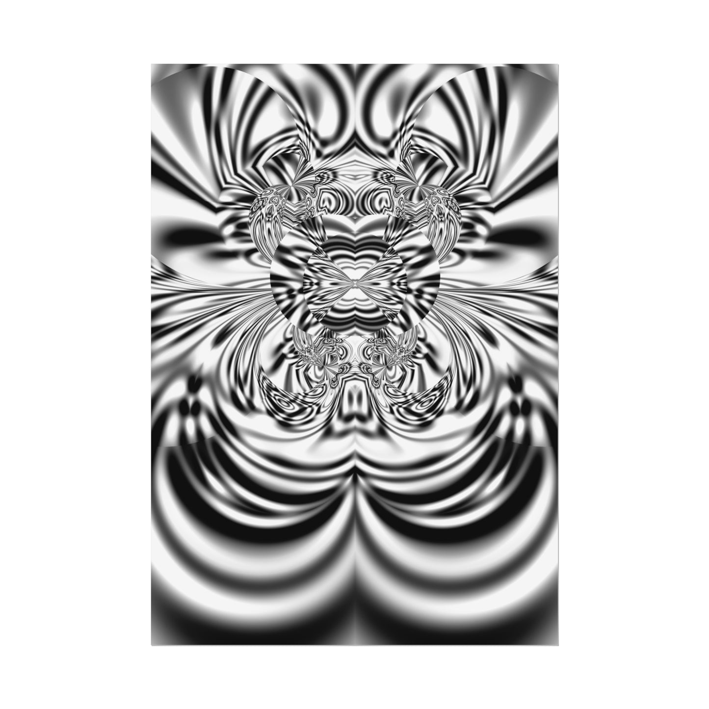 "Karen Angry" Rolled Poster, Black and White Minimalistic Fractal