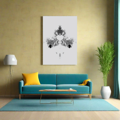 "Duckling" Rolled Poster, Black and White Minimalistic Fractal Design by Bora Zrinyi