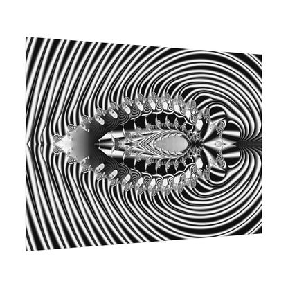 "Fractal Insect" Rolled Poster, Black and White Minimalistic Fractal Design