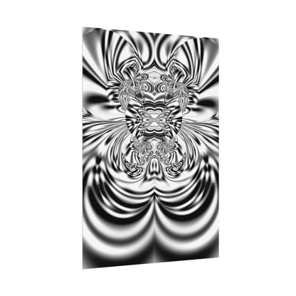 "Karen Angry" Rolled Poster, Black and White Minimalistic Fractal