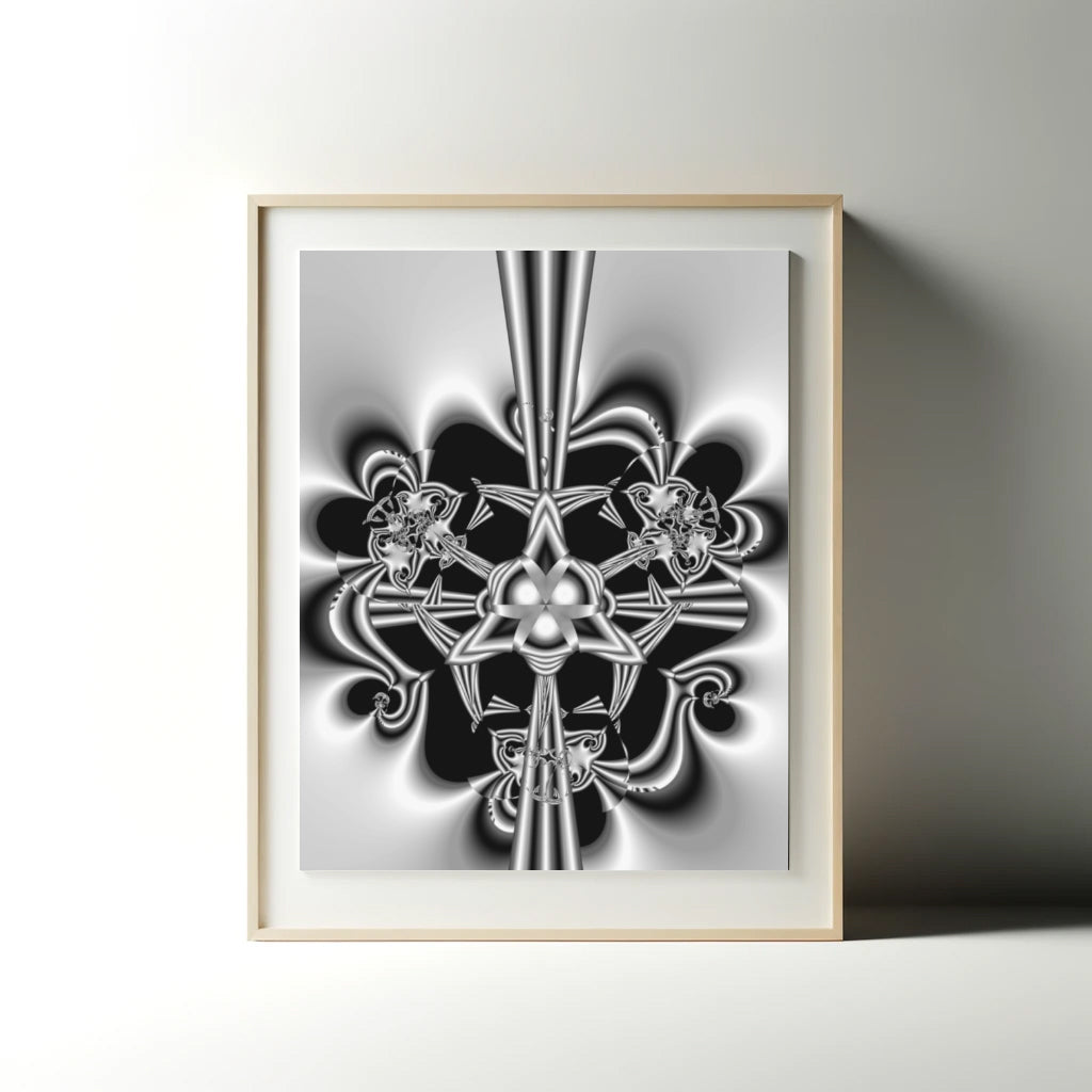 "Celtic Knot" Rolled Poster, Black and White Minimalistic PuHaPro© Fractal Design